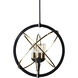 Ayala 3 Light Black / Brass / Black Chandelier Ceiling Light